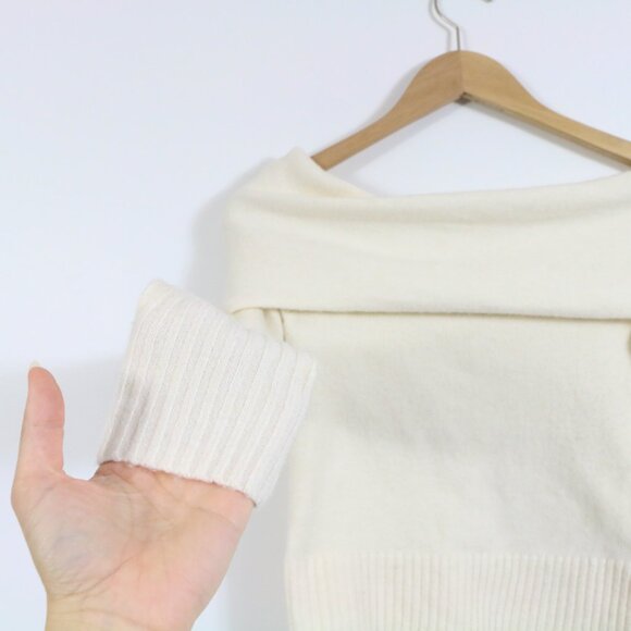 *Dynamite Heavenlyarn™ Off Shoulder Yarn Cream Sweater - Picture 8 of 8